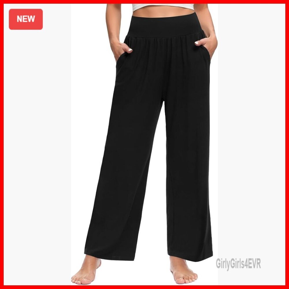 High Waisted Wide Leg Yoga Pants with Pockets Plus Size Lounge Sweatpants
